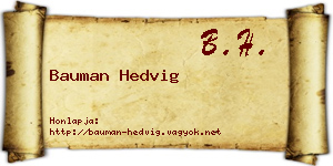 Bauman Hedvig névjegykártya